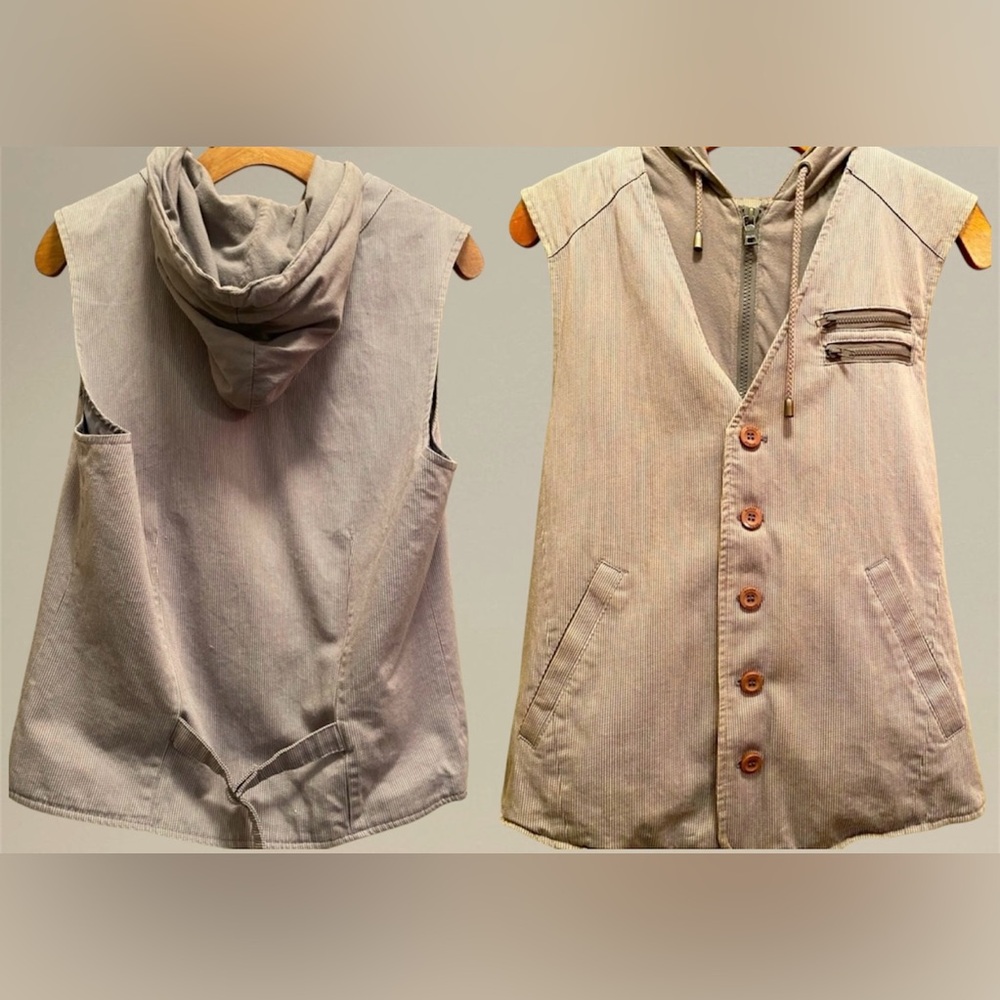 GUESS Men’s Gray Vest Zip Up Button Up Hoodie Size S - Picture 2 of 13